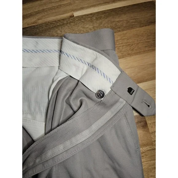 Joseph & Feiss Men's Dress Pants Size 44x30 Wool Blend Cuffed Pleated Tan Soft - Picture 7 of 8